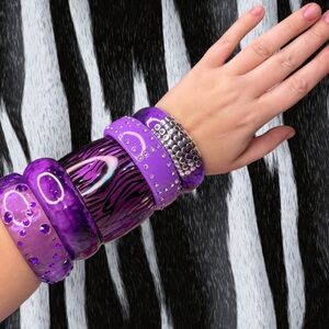 Deadstock Purple Bangle Set